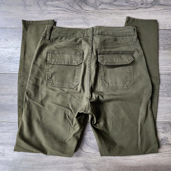 William Rast Chino Olive Green Pants w/ zipper Pockets Size 28 - Picture 3 of 3